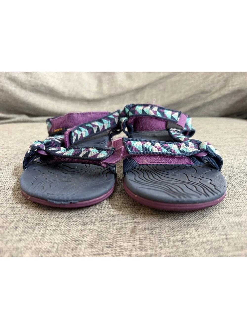 Teva Original Universal Kids Sandals Size 13 Purple Teal Tribal Print
